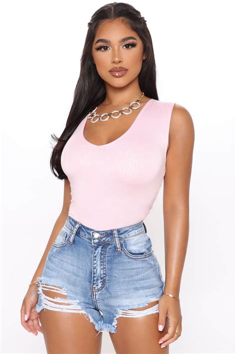 fashion nova pink bodysuit